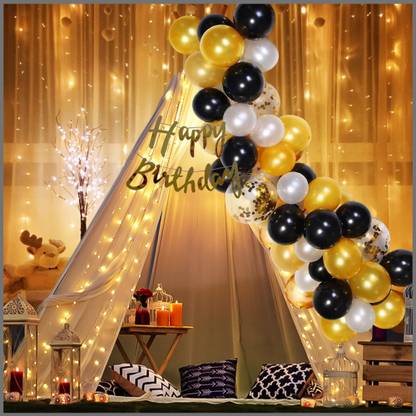 ZIP ZOOP Solid Balloon Decoration Combo Kit With Banner Pack Of 26 Birthday Decoration Items Balloon