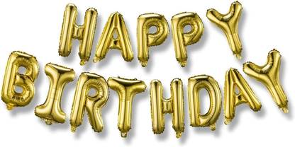Prihit Solid Happy Birthday Banner 16 Inch Aluminum Foil Balloons, Party Decorations Balloon