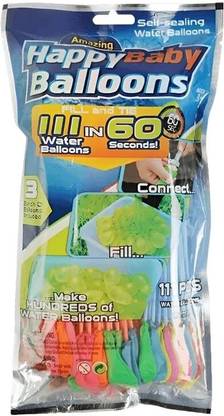 TMB Store Solid Automatic Fill & Tie Magic Water Balloons for Holi - Multicolour Balloon