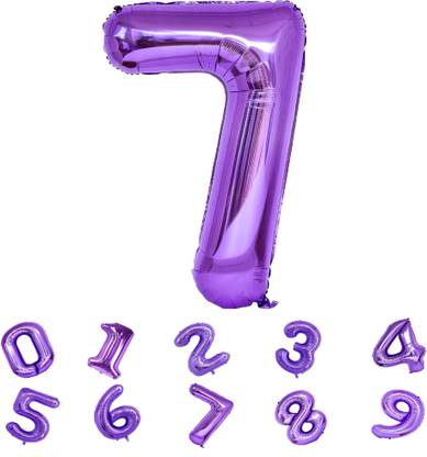 Bubble Bells Solid Number 7/Seven Foil Balloon milestone 32 Inch 7th Birthday Decoration Letter Balloon
