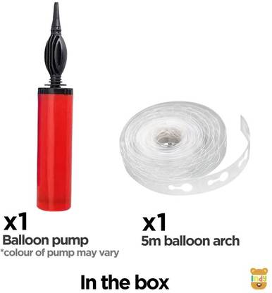 RJV Global Solid Balloon Hand Pump & Arch Strip Roll for Birthday Party Decoration item Balloon