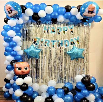 Bash N Splash Printed Birthday Baby Boss theme Birthday Party Decoration 108 pcs Balloon