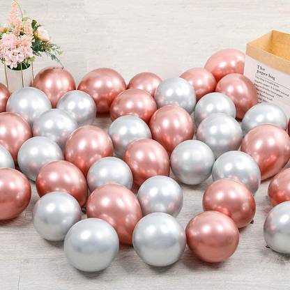 SOI Solid Rose Gold & Silver Decoration Metallic Balloon for birthday decoration Balloon
