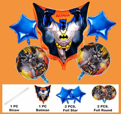 Domios Printed Birthday Party Balloons Batman Character Foil Balloon Theme# Kids Party Balloon Bouquet