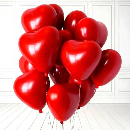 ZAMBOOREE Printed Heart balloon decoration combo for valentines, Wedding, Anniversary and Birthday Balloon