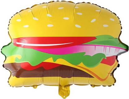 Birthday Popper Printed Burger Shape Food Foil Balloon