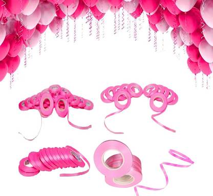 PARTY MIDLINKERZ Solid Balloon Pink Color Curling Ribbon for Birthday Party Decoration Balloon