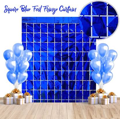 PARTY BOX Solid Metallic Square Foil Curtain Backdrop Door Balloon