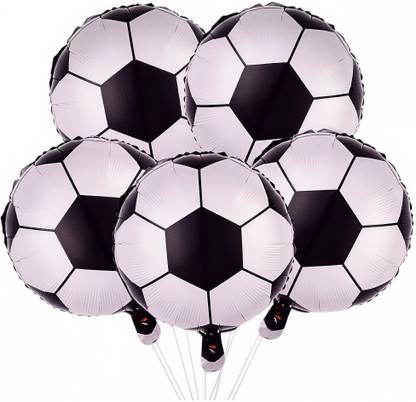 Super Easy Printed 5 Pcs Football Round Foil Balloons for Kids Birthday Party Decorations Supplies Balloon
