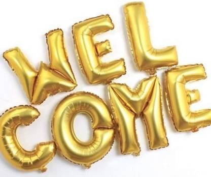 Aman Solid Welcome Foil Balloon Welcome Baby/Inauguration Party Decoration Welcome Back Balloon
