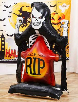 Fun Affairs Printed Halloween Theme RIP Foil Balloon 43X27 Inch Balloon for Party Decorations Balloon