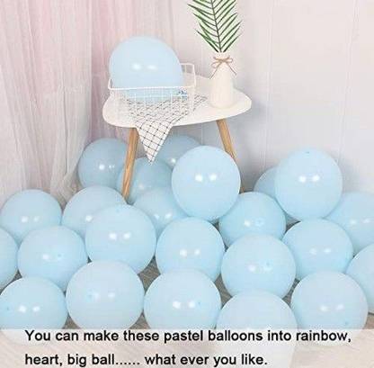 Bloomsevent Solid Pastel Blue Balloons Latex Party Balloons (Pack Of 100pc) Balloon