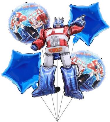 BashNSplash Printed Movie Transformers theme Optimus prime foil Balloon set birthday Party Decor Balloon Bouquet