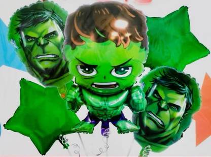 toyuniverse Printed Hulk Marvel Avengers Theme Foil Balloons for Kids Birthday Party Decoration Balloon