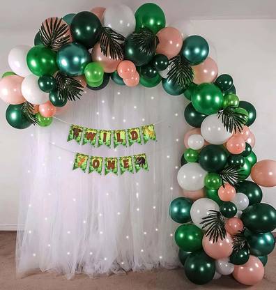 specialyou.in Printed Birthday decoratio nwith net fabric backdrop Diy Combo set Balloon