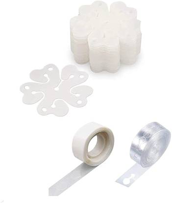 PBBS Solid Party Balloon Decorating Garland 1 Roll Strip Arch 100 Dots Glue 8 Flower Clip Balloon Bouquet