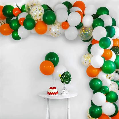 FOOGAA Solid Tri Color Independence Celebrations School, office Room Decorations Kit Balloon
