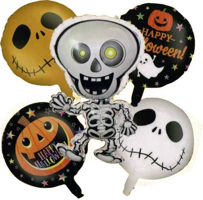 Party Pack Printed Halloween Skeleton Theme Foil Balloon For Halloween Decoration Balloon