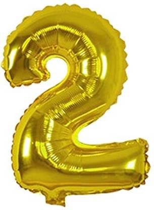 ThemeHouseParty Solid Gold Number 2 Foil Balloon