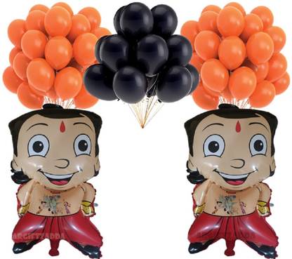 Giftzadda Printed 42 PCS CHHOTA BHEEM THEME FOIL BALLOON KIT FOR BIRTHDAYS THEME DECORATION Balloon