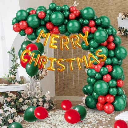 R G ACCESSORIES Solid Red Green Balloons Combo Kit Of 52 Pcs For Party Decorations Balloon