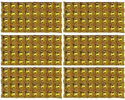 Birthday Popper Solid Golden Backdrop Cube Foil Wall Curtain | Photo Booth Props| Balloon