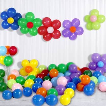 TOYXE Solid 100 Pcs 5" inch Multi Color Latex Balloons Balloon