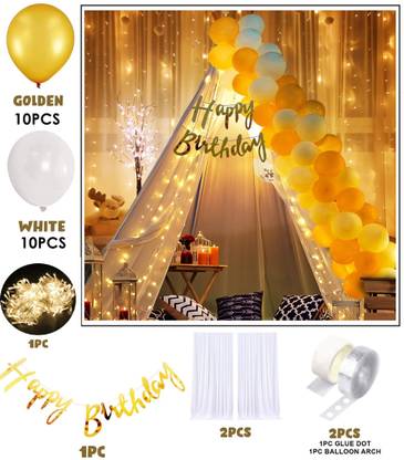 RSR CREATION Solid 7. Birthday Decoration Items - 26 Pcs, Happy Birthday Decoration Items Balloon