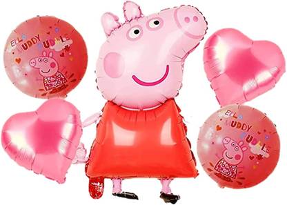 House of Banter Solid Peppa Pig Birthday Decoration Pack (peppa pig mettallic + pastel) Balloon