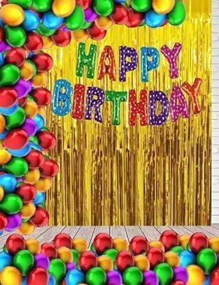 Kaliram & Sons Printed Printed Happy Birthday Multi Dot Foil Letter Balloon Metallic Balloons & Curtain Balloon