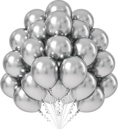 GLIMSYGIVA Solid Chrome Balloon Silver_10Pc Balloon