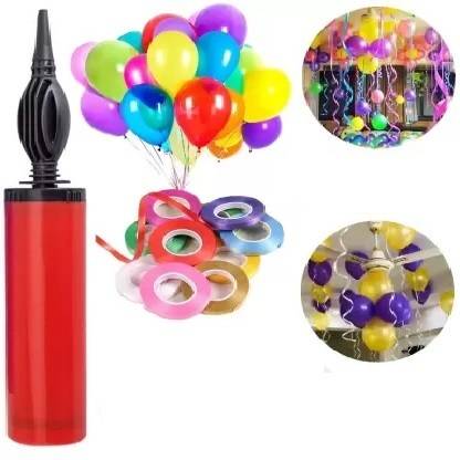 Swan Creations Solid Balloon Decorating Garland - 1 Balloon Pump & 15 Pcs Curling Ribbon Multi Balloon Bouquet
