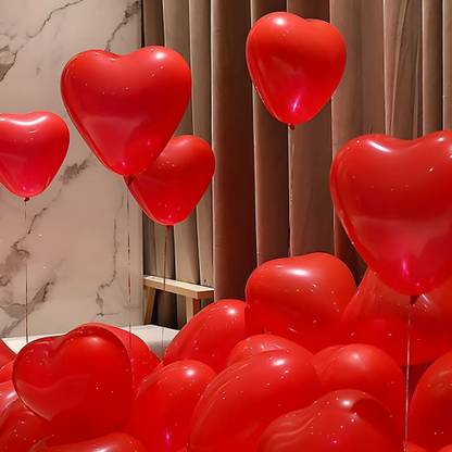 ZAMBOOREE Solid VALENTINE-26 (25 RED DIL BALLOON + 2 R) Balloon