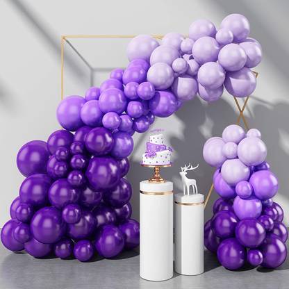 R G ACCESSORIES Solid Dark Purple Light Purple Balloons Garland Kit Of 51 Pcs For Party Decorations Balloon