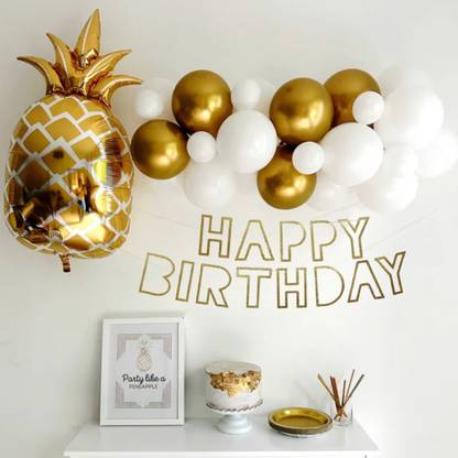 Bash N Splash Printed Summer Fruity Pineapple Party Happy Birthday Decoration set Balloon