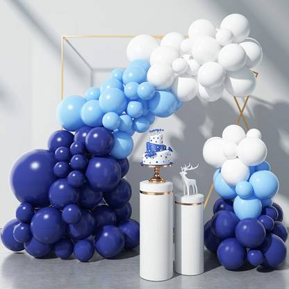 R G ACCESSORIES Solid Dark Blue Light Blue White Balloons Garland Kit Of 51 Pcs For Party Decorations Balloon