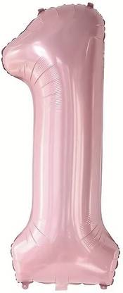 BashNSplash Solid Jumbo XL Size 1 Pastel Pink 32" Number digit numeric Foil Balloon Letter Balloon