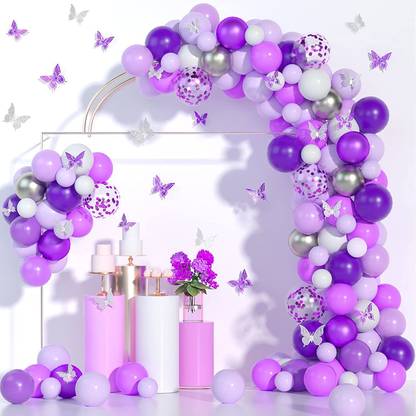R G ACCESORIES Solid Lavender Purple balloon garland kit 60pcs for birthday, wedding, engagement Balloon