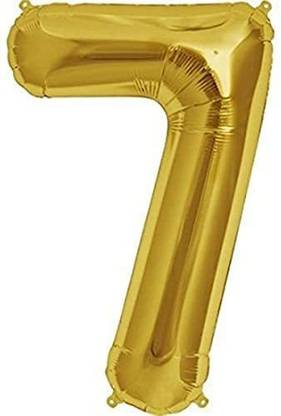 SUBHVACHI Solid Golden " 7 " Numerical Foil Balloon For Birthday Anniversary Celebration Balloon