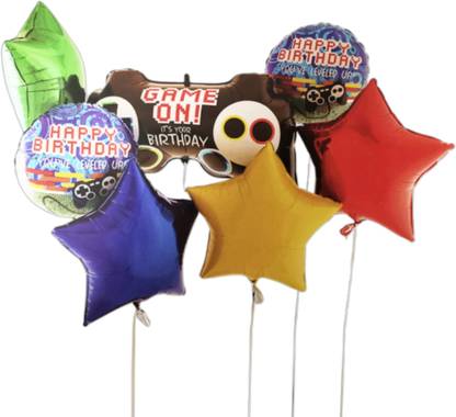 Bash N Splash Printed Game On Happy Birthday XBOX Birthday star Video game Remote Gamer Balloon Balloon