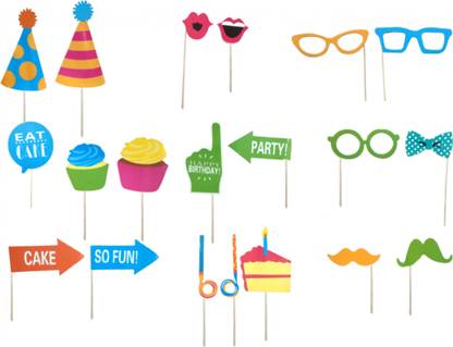 Partywala Multicolor Happy Birthday Stick Props