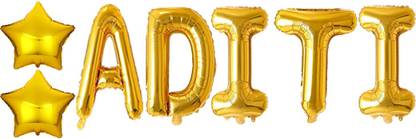 Shilpveda Solid ADITI Name Letters foil Balloon names banner happy birthday party alphabet Balloon