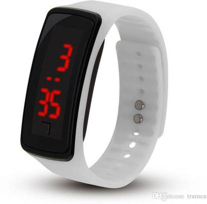 Elevea Silicone Bracelet Big Screen Led Digital Watch with Adjustable Strap Smartwatch