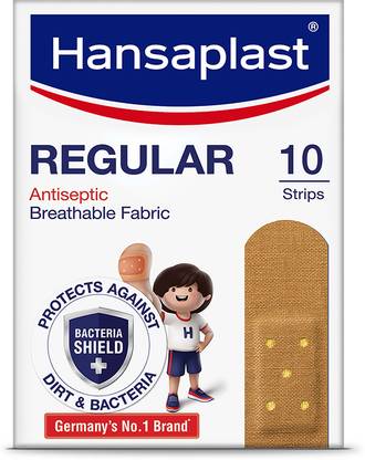 HANSAPLAST Regular Antiseptic Bandage | For Everyday Cuts and Wounds | 10s Strips Bandage Protector