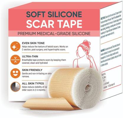 PRANT Silicone Scar Sheets,Soft Silicone Scar Tape For Scars Removal,Reusable Bandage Protector
