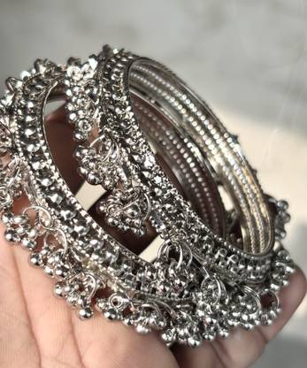 S S Creations Alloy Silver Bangle Set