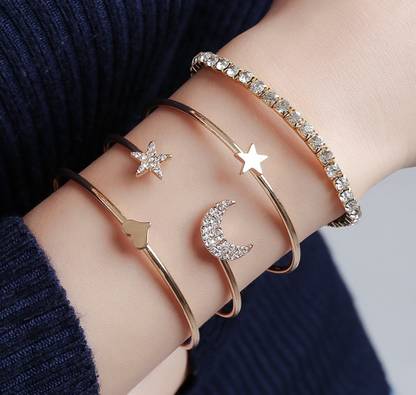 TheVineGirl Alloy Cubic Zirconia Gold-plated Charm Bracelet