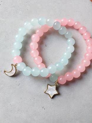 Icandies Crystal, Glass Beads Bracelet Set