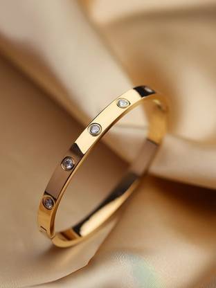 Royatto Stainless Steel Cubic Zirconia Gold-plated Bracelet