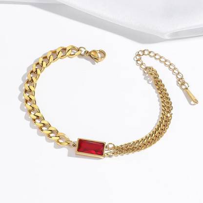 MYKI Stainless Steel Gold-plated Charm Bracelet